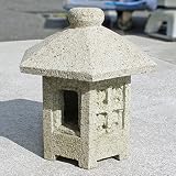 職人手作り 灯篭 寸松庵 高さ約36cm サビ御影石