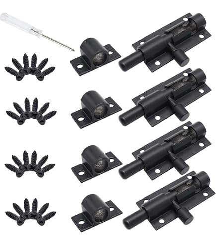 LDEXIN 10Pcs Stainless Steel Barrel Bolts - 38mm (1.5") Sliding Latch Lock For Doors, Windows, Cabinets, Gates