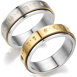 お守り 六字真言転運リング 回転カップルリング メンズ リング レディース リング 婚約指輪 結婚指輪 (10メンズ 1…