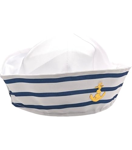 Amazon.co.jp: 帽子 海軍セーラー 船員 水兵 キャプテン キャップ