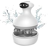 PAIPU 電動 頭皮ブラシ 防水 乾湿両用 柔らかいシリコン ヘッドブラシ コードレス USB充電台 プレゼント 母の日