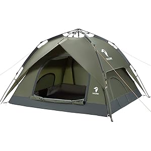 YACONE テント 3～4人用 ワンタッチテント 二重層 ワンタッチ 2WAY キャンプテント 設営簡単 コンパクト…