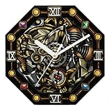 アーテック 八角アートガラス時計 13239
