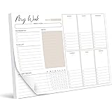 Biroyal Weekly Planner Pad A4 without Fixed Date (50 pages), Desk Pad with To Do List, Weekly Calendar Weekly Planner with We