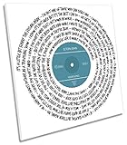 Elton John Your Song ビニール LPレコード 歌詞 90cm x 90cm 水色 Light Blue 額入りキャンバスアートプリント