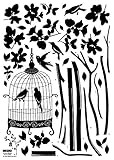 Nursery Easy Apply Wall Sticker Decorations - Parisian Spring Bird in Tree Silhouette [並行輸入品]