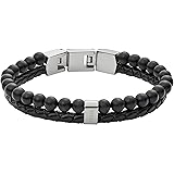 Fossil Men's Stainless Steel and Genuine Leather and/or Beaded Bracelet for Men