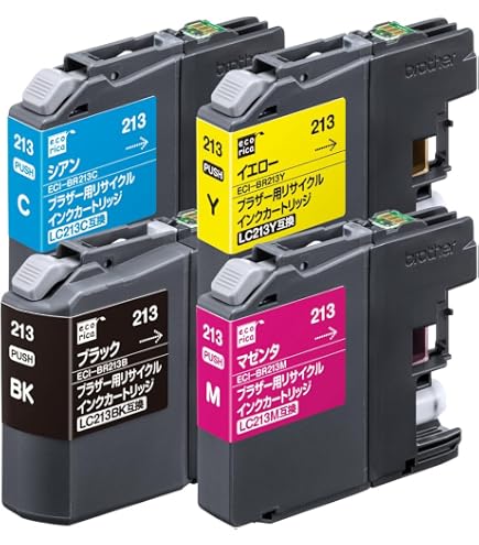 Amazon.co.jp: brother ブラザー LC213-4PK (PGBK【顔料】/C/M/Y)【4色
