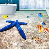 Sproud カスタムフロアペイント壁画 Hd ビーチ風景 Starfish Non-Slip 防水厚み粘着壁紙ステッカー 400 Cmx 280 Cm