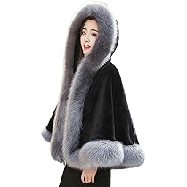 Amazon | [RAMEMO] レディース 毛皮コート ファーケープ フード
