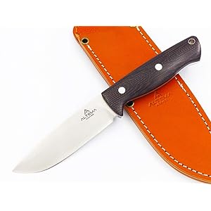 ALTEMA(アルテマ) ブッシュクラフトナイフ フルタング構造 コンベックスグラインド ハマグリ刃 440Cブレード キャンバスマイカルタ・グリップ 本革シース FALCON1