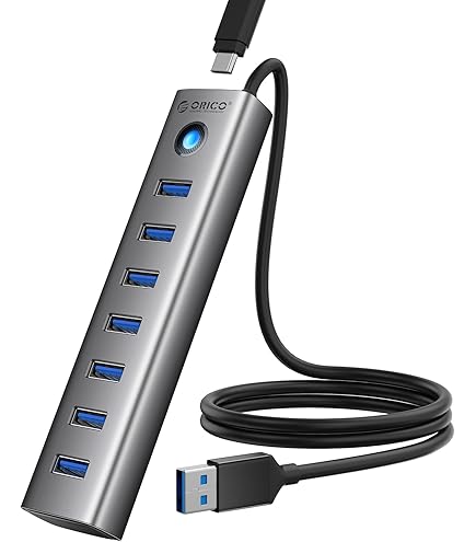 TSUPY Ulti HUB USB 3.0, 5 Gbit/s,120C Long Cable HUB, Boîtier En Aluiniu Port USB Ultiple - View #3