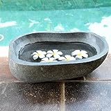 ストーン 手水鉢 グレー系 【 つくばい 石 水鉢 花器 エクステリア ガーデン用品 アジアン雑貨 】