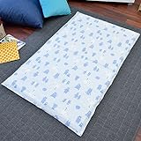 お昼寝布団 カバー 綿100％ 敷き布団カバー 75×125cm くま サックス かわいい ファスナー