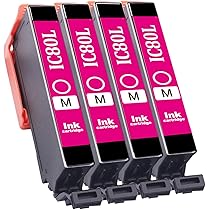 Amazon.co.jp: Epson用 エプソン ICM80L 4本 マゼンタ インク