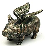 Flying Pig " Piggy " Coin Bank | Cast Iron |素朴なアンティークヴィンテージスタイル| Collectiblesホーム飾り| Ranch Westernファー