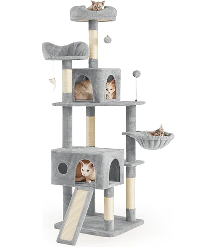 Amazon | AIFY キャットタワー 大型猫用 多頭飼い 省スペース スリム