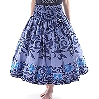 フラダンス用スカート 青系花柄 フラダンス用スカート 青と白の花柄 - メルカリ