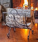 Crest Scrollwork暖炉ログホルダー ブラック 66F43BK