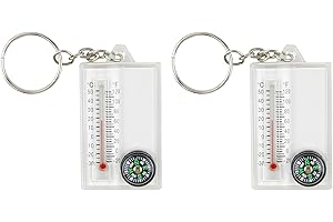 ポケットサイズのガイドコンパス温度計キーリングハイキング用コンパスキーリングコンパスペンダント温度計キーホルダー