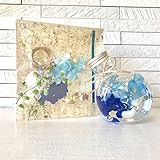 ハーバリウム キット 花材＋オイル＋瓶セット ピンセット付 (2セット以上ご購入の方) ブルー＆スカイブルー　制作 ギフト★ 青 丸瓶
