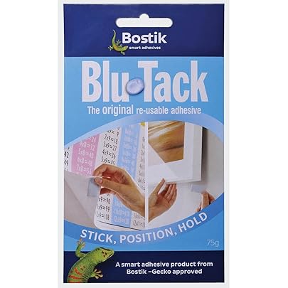 4 X Bostik Blu-tack Original Mastic Putty Adhesive Non-toxic Blue 60g