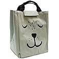 Mon Dog face かわいい 犬 顔 ランチバッグ 保温・保冷 (大, グリン)