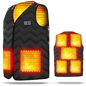 2020最新版 加熱ベスト 7つヒーター サイズが調節可能 USB充電式電熱ベスト 3段階の温度制御 電熱ジャケット 保…
