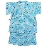 《盛夏 甚平》(ジンベイ) 日本製ベビー男児 リップル生地花火甚平スーツ 90cm/BL NO.OG-75560