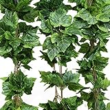 Luyue 観葉植物 造花、藤 人工壁掛け、ブドウの葉 人工 藤、緑 壁掛 グリーン 緑 植物 吊り 家庭やパーティ飾り、6 個セット (スタイル1)