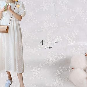 生地 手芸 布 綿 白い綿布生地 手作り 刺繍生地 ハンドメイド 幅135cm(A, 1m)