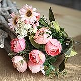 Bulary 造花 バラ インテリア 花束 シルク造花 薔薇 シルクフラワー 厳選4色 雑貨 家庭飾り ロマンチック ローズ 本物にそっくり 結婚式 パーティー お祝い 誕生日のプレゼント ギフト 贈