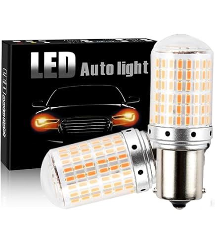 Amazon | Aunvista S25 LED 1156 12V シングル 車用 LED アンバー 爆光