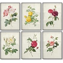 ボタニカルアート　絵画　YAN ROSE 蝶 フラワー ボタニカルアート 絵画 YAN ROSE 蝶 フラワー