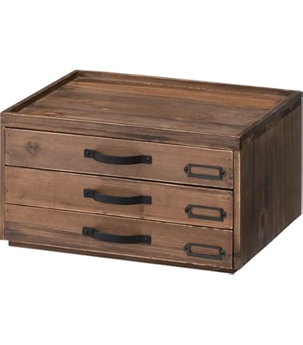 Amazon.co.jp: ケーアイジャパン 引き出し 卓上 木製 棚 書類 A4