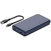 Belkin モバイルバッテリー 3C対応 大容量20000mAh iPhone&Android対応 5V3A 最大15W 最大40時間 3台同時充電 3ポート(USB-C x 1 USB-A x 2) スリム&軽量 PSE技術基準適合 機内持ち込み