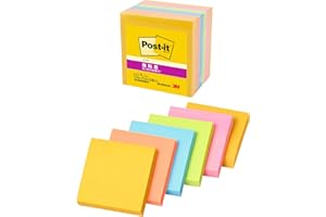 【Amazon.co.jp限定】 ポストイット 強粘着 付箋 ノート ネオンカラー 75×75mm 90枚×6パッド 654-6SSAN-AM