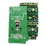 Celebrate St. Patrick's Day Together"Irish Like My Coffee" Kitchen Dish or Bathroom Towels, Set of 2