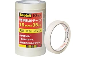 3M スリーエム スコッチ セロハンテープより変色しにくい 透明テープ 大巻 10巻入 15mm×35m 500-3-1535-10P