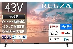 REGZA(レグザ) 43V型 4K 液晶 43E350R スマートテレビ ネット動画 AirPlay 2対応 クリア音声 2025年モデル
