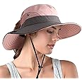 AutoWT Sun Hat for Women, UPF 50 + UV Protection Wide Brim Bucket Hat Adjustable Cap for Summer Fishing, Hiking, Camping, Gar