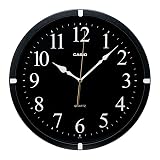 CASIO(カシオ) 掛け時計 壁掛け時計 ブラック 黒 アナログ インテリアクロック ステップ秒針 IQ-97-1JF