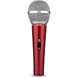Fujirec フジレック ダイナミックマイク XLR フォンケーブル ボーカル 有線 ハンドマイク ナレーション カラオケ DTM スイッチ付き 単一指向性 (レッド)