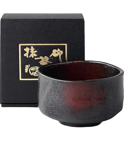 Amazon | 黒楽茶碗 楽焼 抹茶碗 茶道具 共箱 | ノーブランド品 | 抹茶