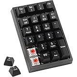 Bluetooth5.0+有線 テンキー KcBlueJP メカニカル式 数字キーボード 3台までのデバイス同時接続 Tabキー付き 耐久性 Type-C充電式 人間工学設計 Ten Keypad Windows,MacBook Pro/Air,iP