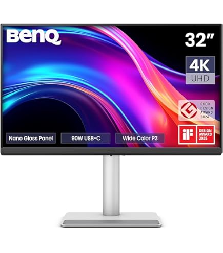 BenQ PD3225U 32” 4K Monitor for Designers, and Compatible with