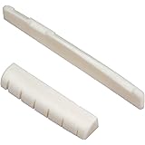 SLOWHAND よく鳴る 牛骨ナット サドル セット 紙やすり付属 アコギ メンテナンス 音質改善 (1セット)
