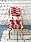 ラタン風レッド アルミカフェチェア E-RED