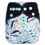 HappyEndings Night, NightTM Charcoal Bamboo All In One Diaper (+Pocket & 5 Layer Charcoal Bamboo Ins