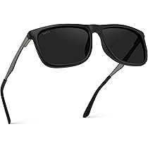 WMP Modern Square Sunglasses For Men – Polarized, 100% UV Protection, Lightweight Acetate Frame, Classic Design